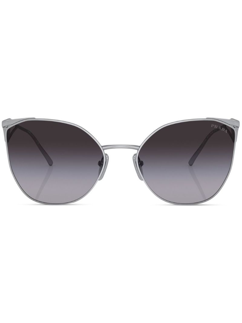 Silver Triangle-logo Cat-eye Sunglasses