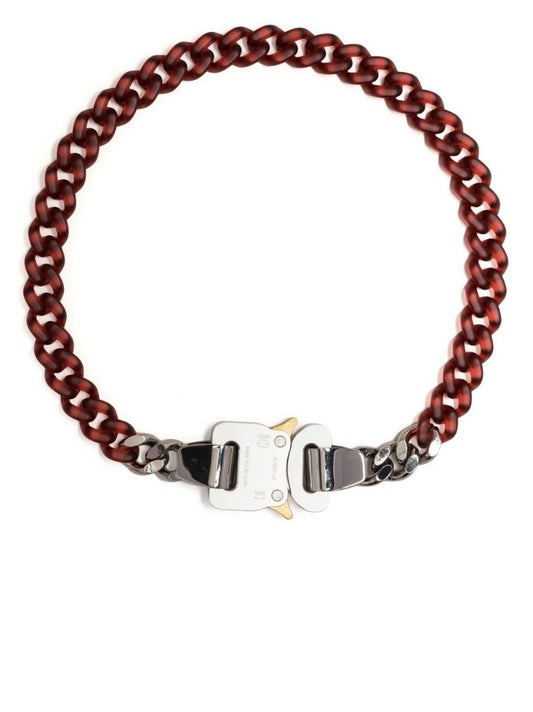 Red Transparent Chain-link Buckle Necklace