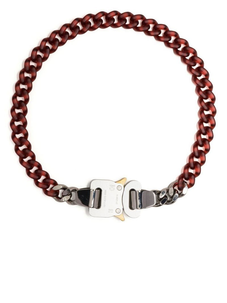 Red Transparent Chain-link Buckle Necklace