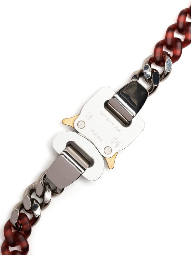 Red Transparent Chain-link Buckle Necklace