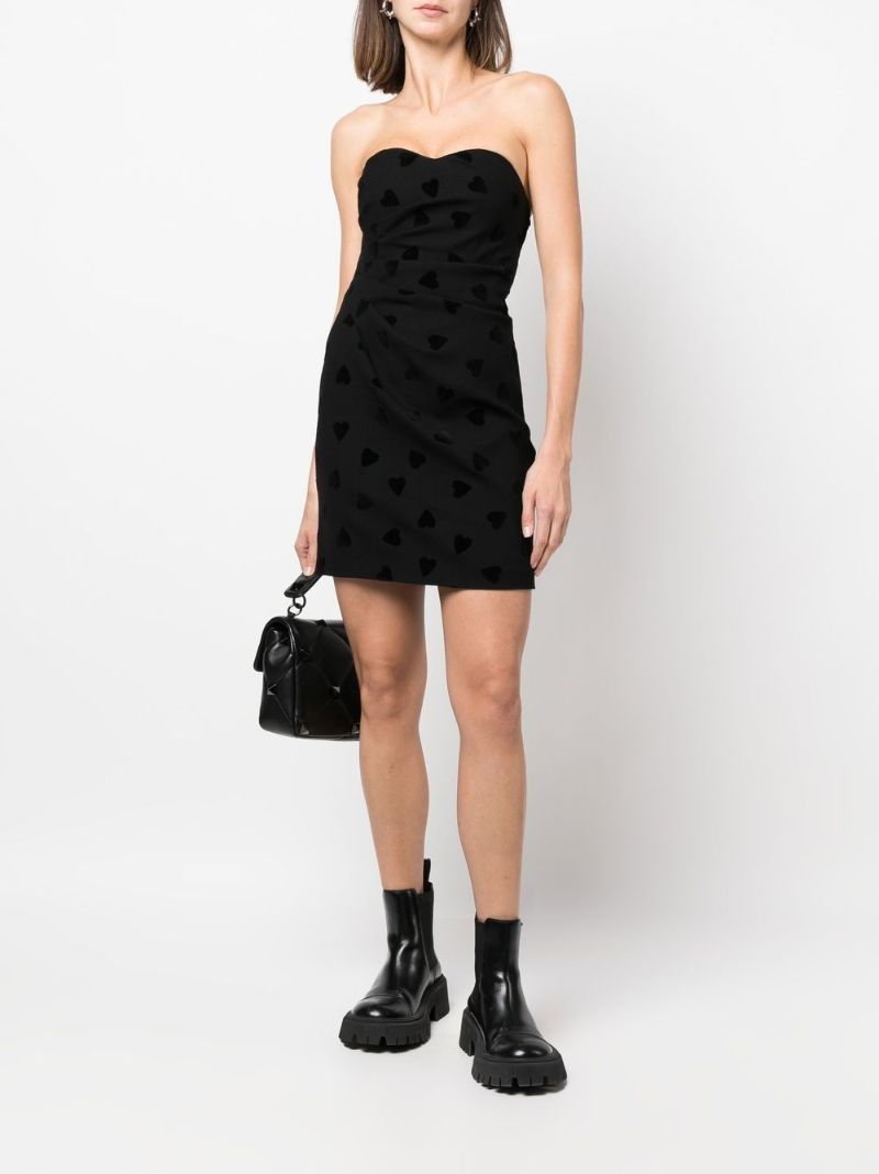 Black Heart Print Mini Dress