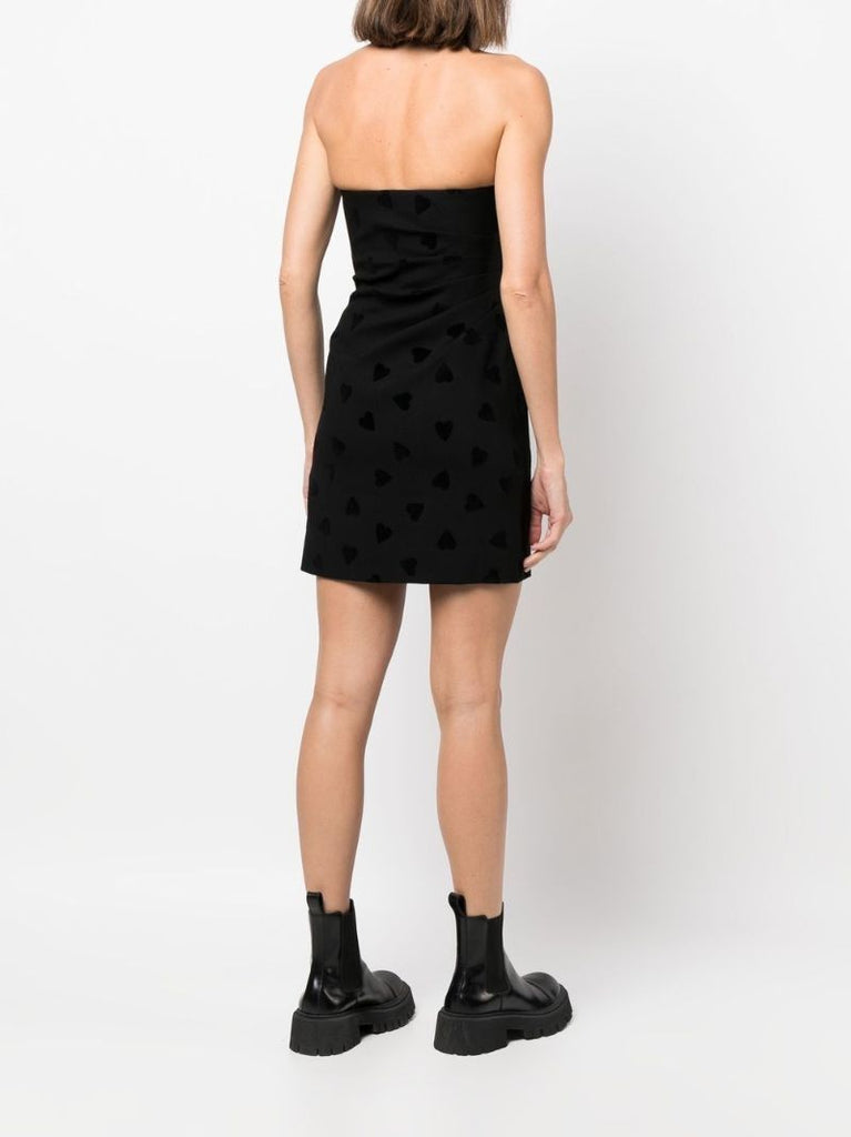 Black Heart Print Mini Dress