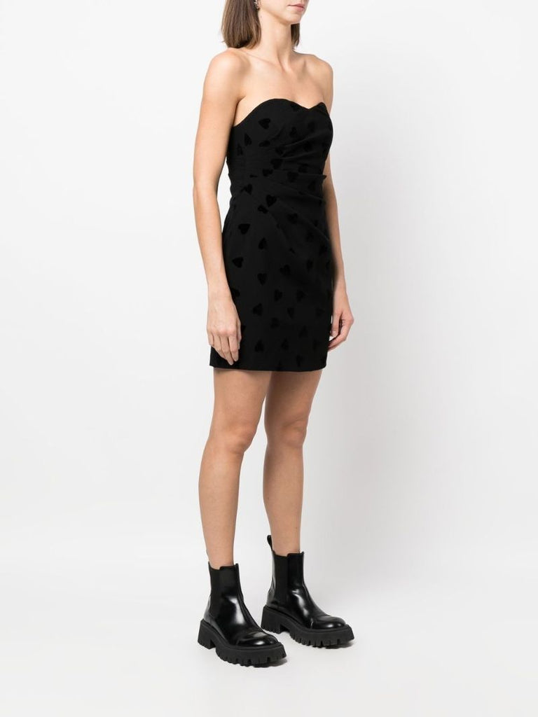 Black Heart Print Mini Dress