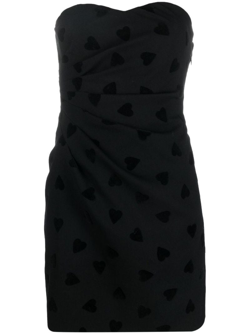 Black Heart Print Mini Dress