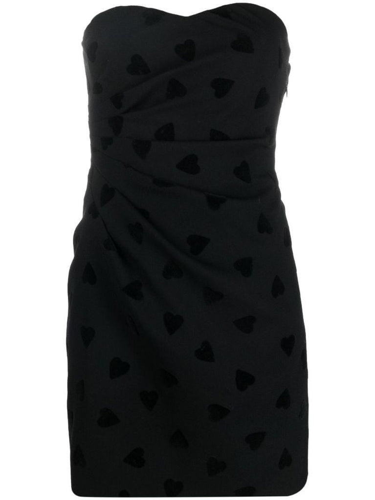 Black Heart Print Mini Dress