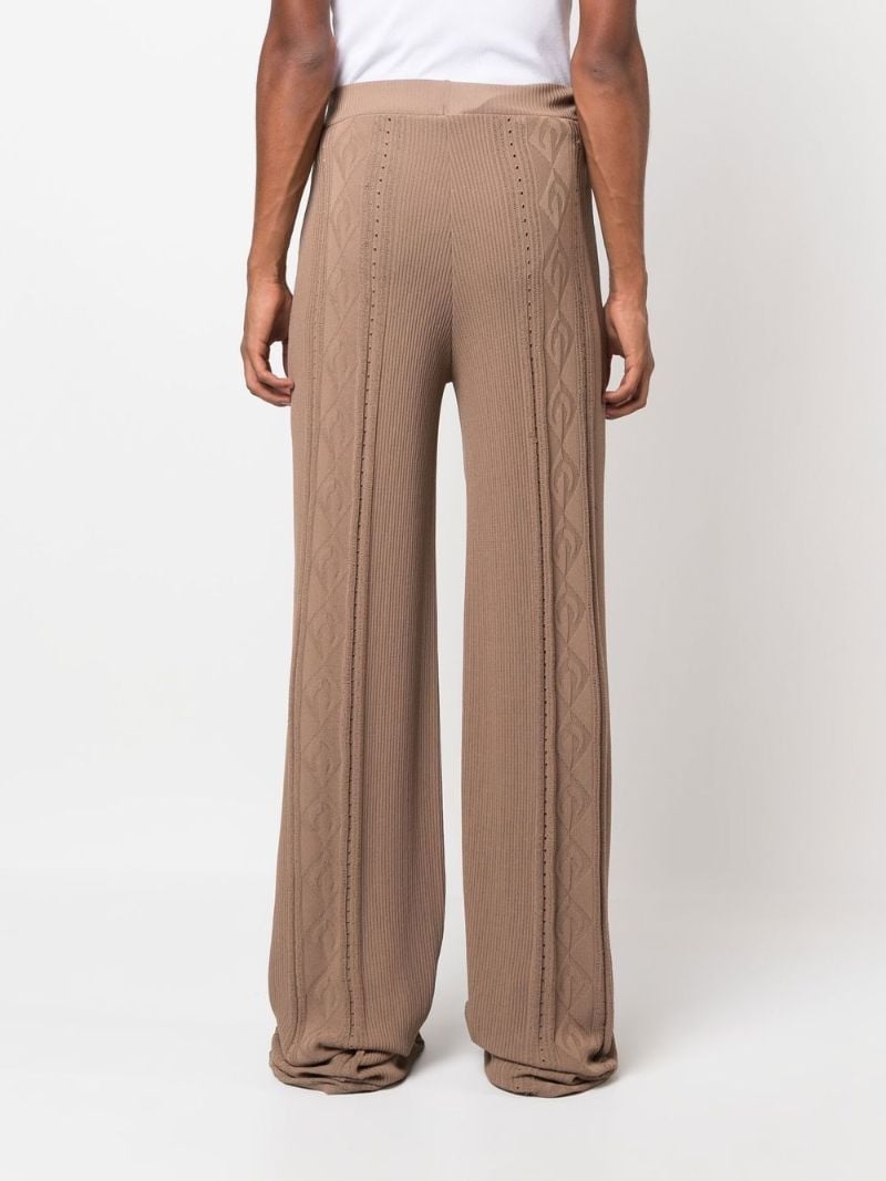Neutral Pointelle Knit Trousers