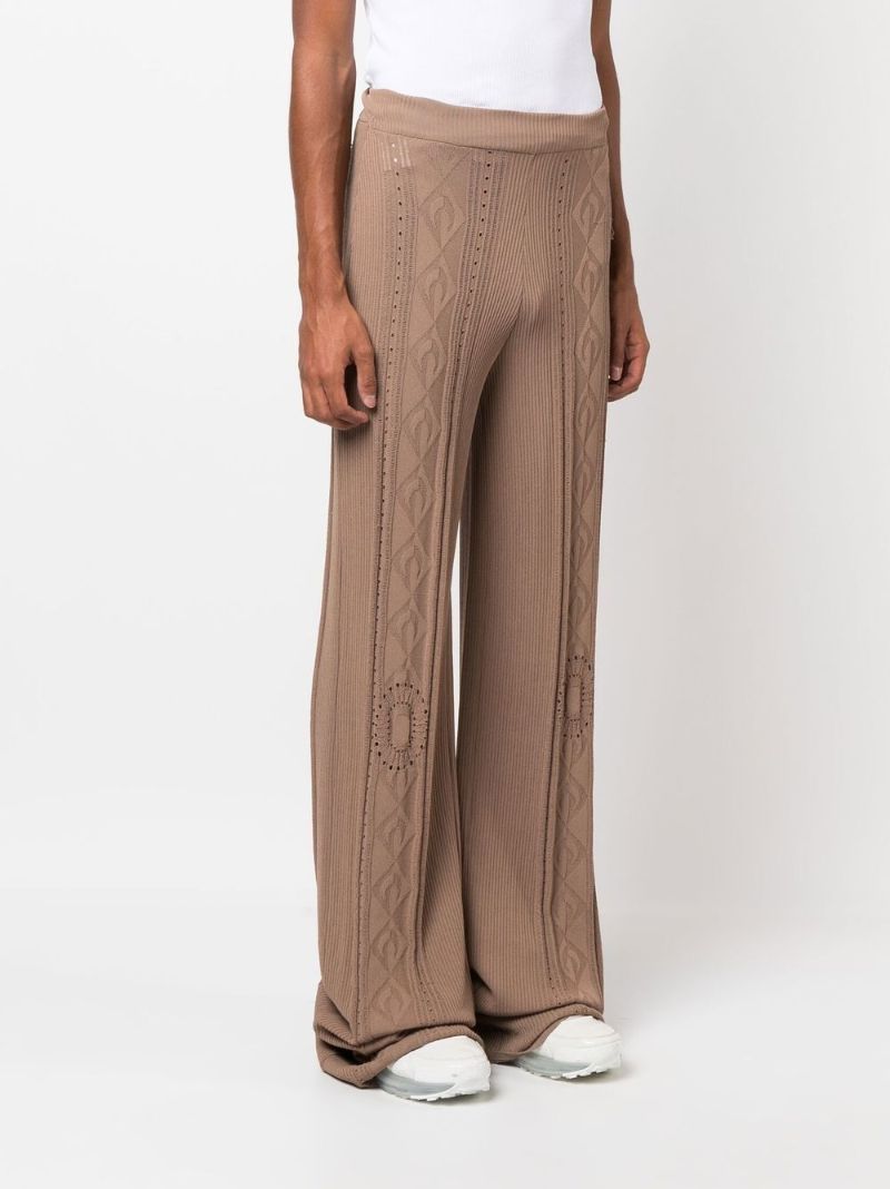 Neutral Pointelle Knit Trousers