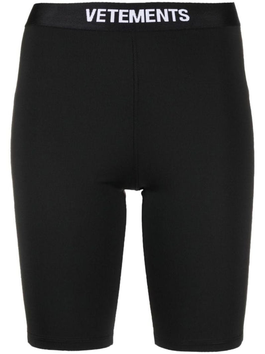 Black Logo Cycling Shorts