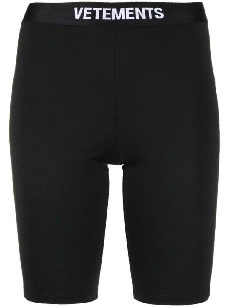 Black Logo Cycling Shorts