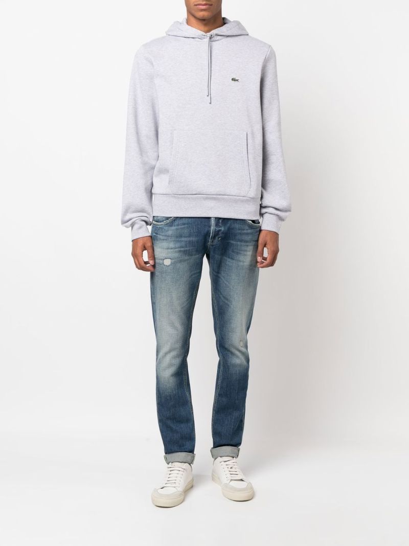 Grey Logo Patch Hoodie
