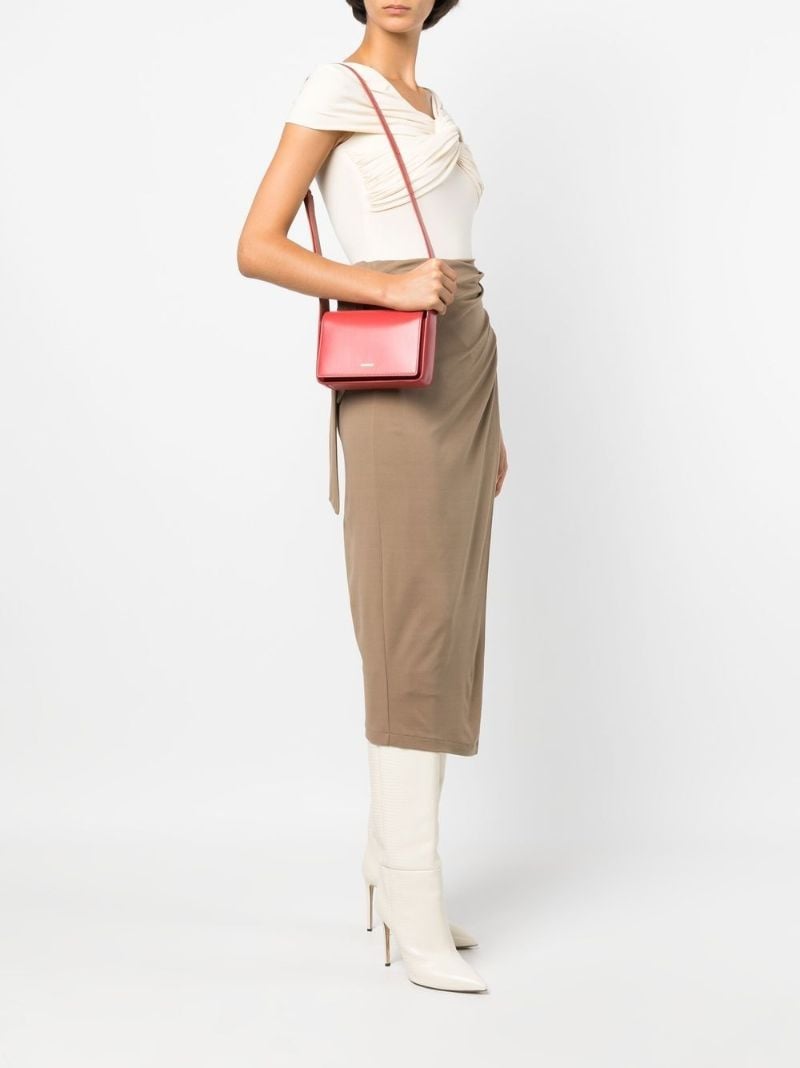 Red Sling Small Leather Shoulder Bag