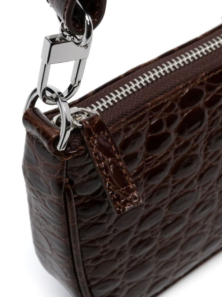 Brown Rachel Mock-croc Leather Shoulder Bag