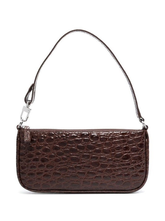 Brown Rachel Mock-croc Leather Shoulder Bag