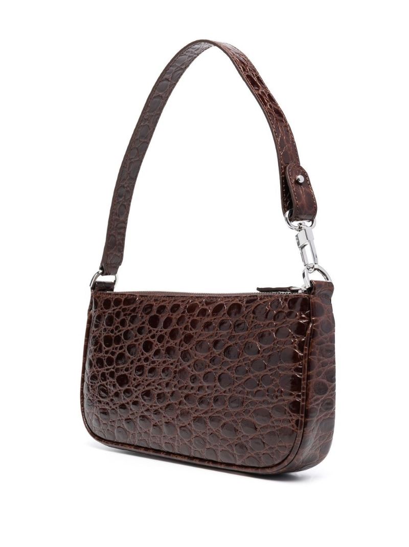 Brown Rachel Mock-croc Leather Shoulder Bag