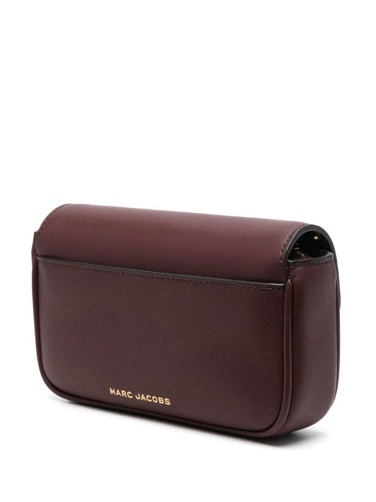 Brown J Marc Logo Strap Leather Shoulder Bag