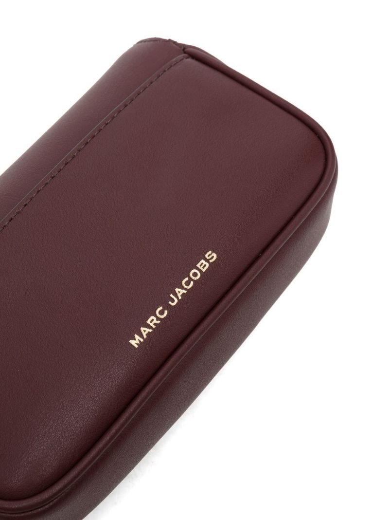 Brown J Marc Logo Strap Leather Shoulder Bag