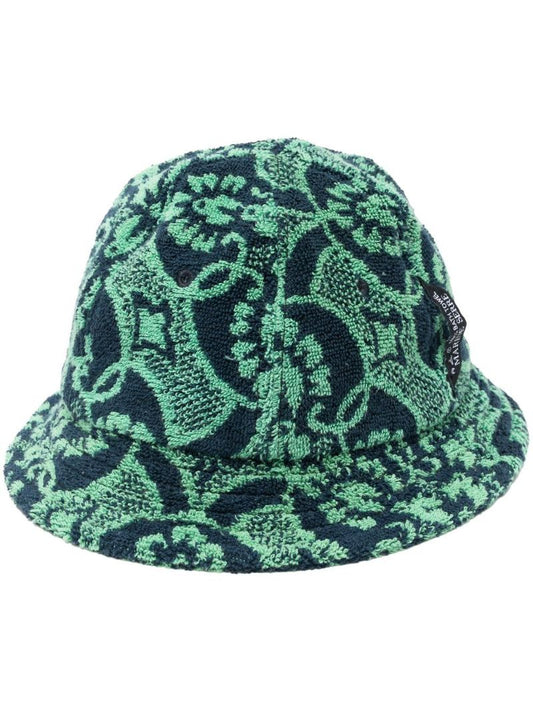 Green Graphic Print Bucket Hat