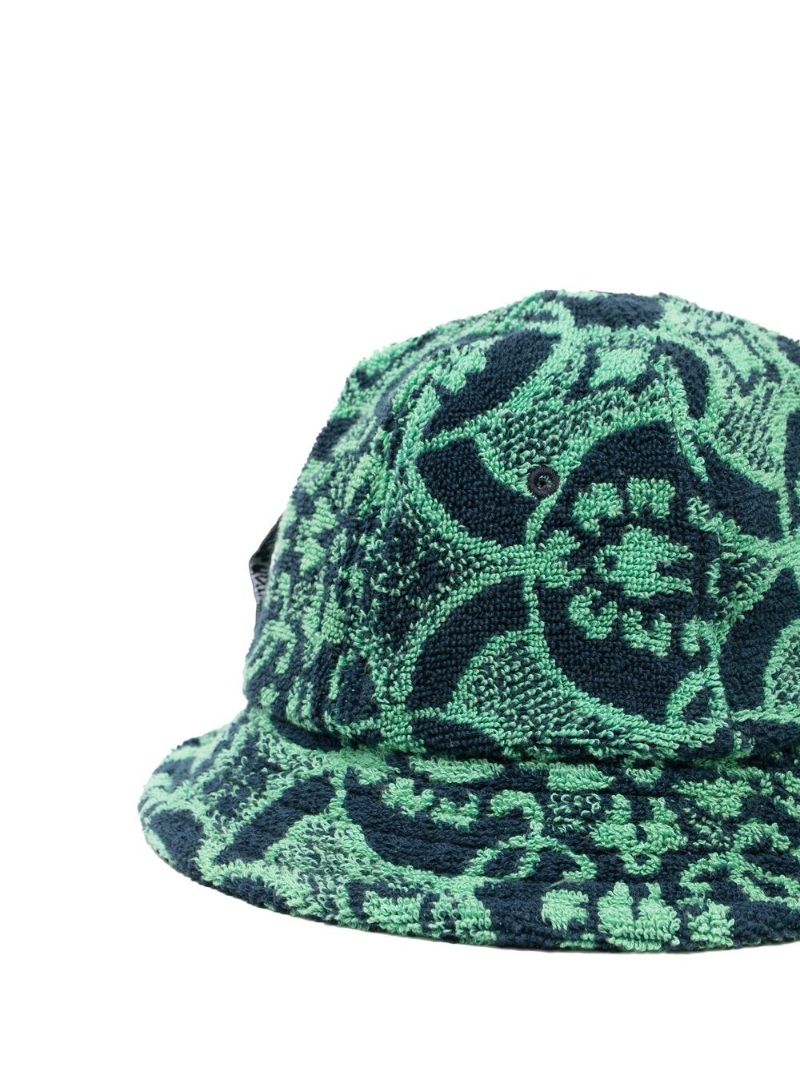 Green Graphic Print Bucket Hat