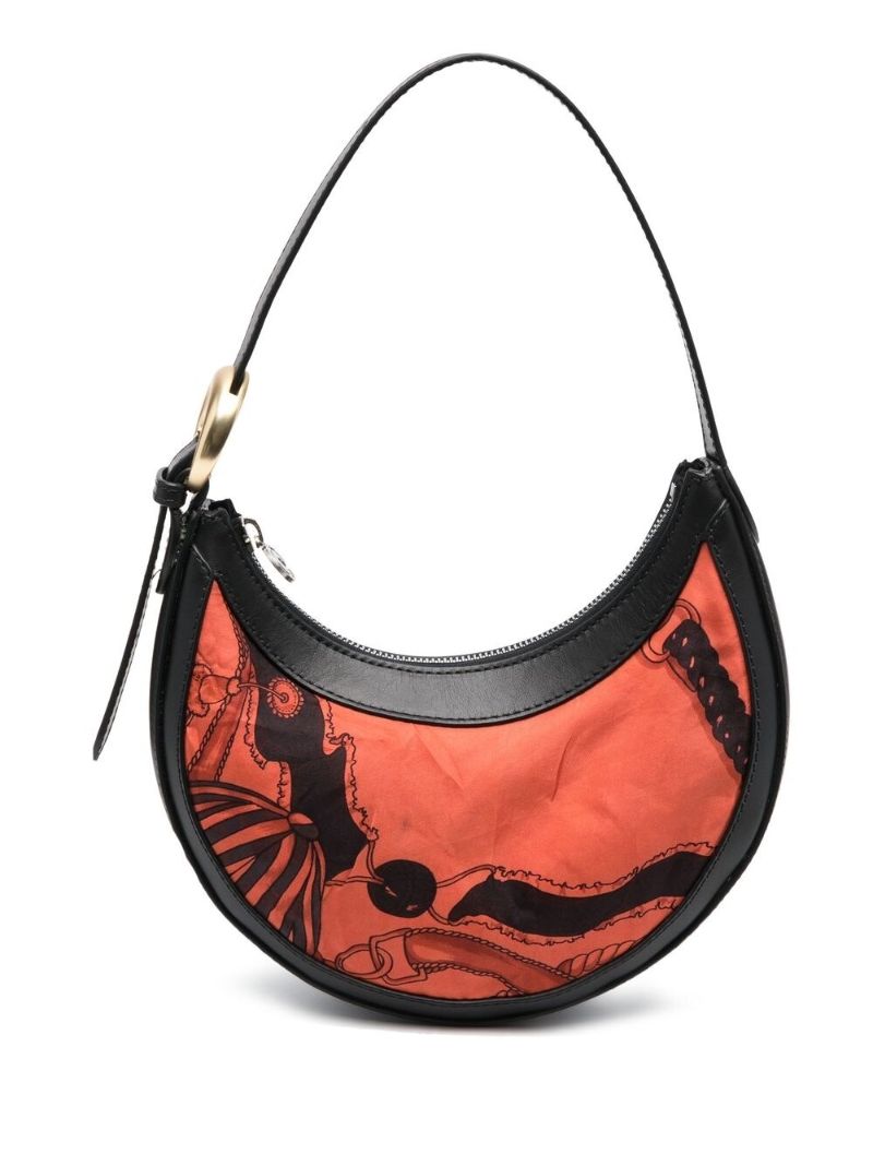 Orange Graphic Print Eclipse Shoulder Bag