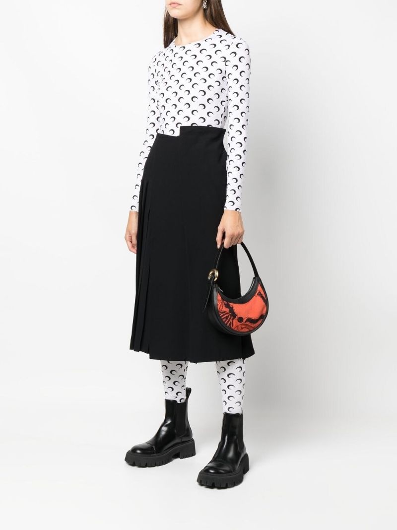 Orange Graphic Print Eclipse Shoulder Bag