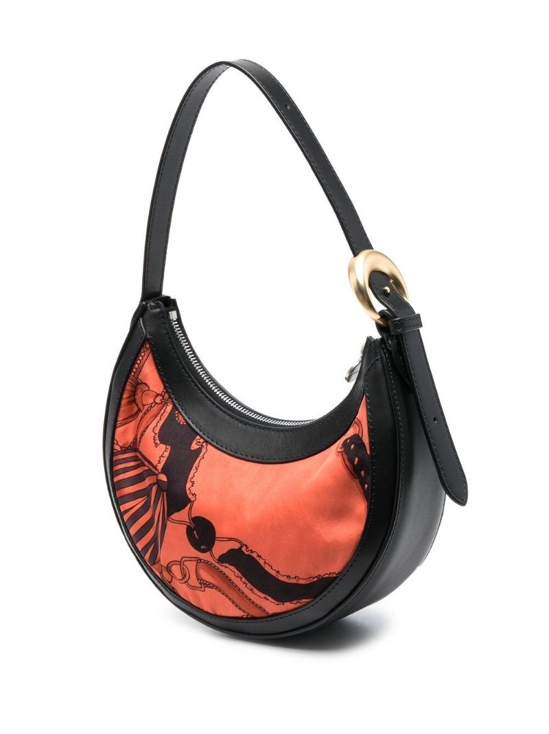 Orange Graphic Print Eclipse Shoulder Bag