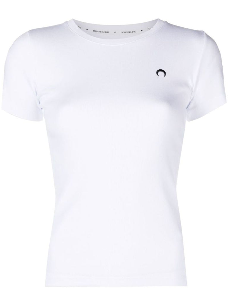 White Moon Logo Cotton T-shirt