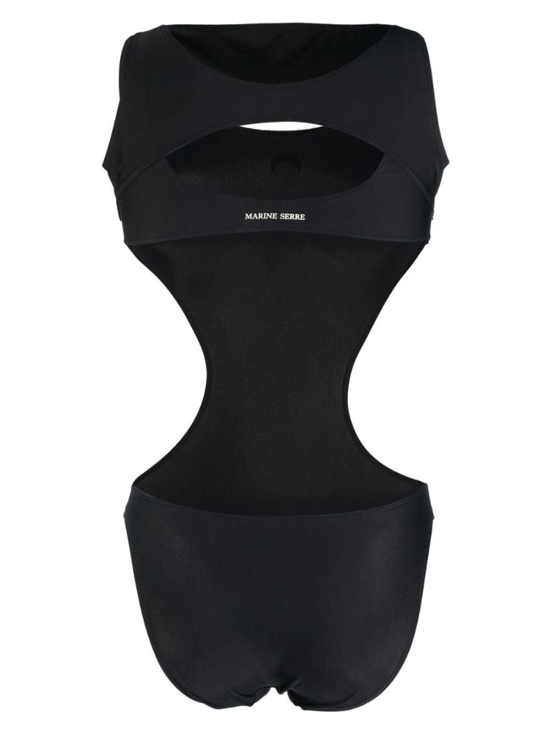 Black Crescent Moon Cut-out Swimsuit