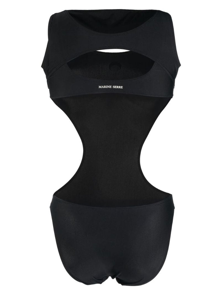 Black Crescent Moon Cut-out Swimsuit