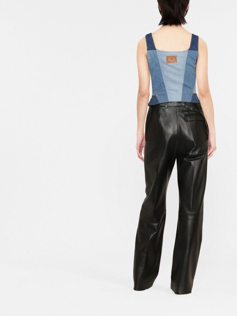 Blue Regenerated Denim Bustier Top