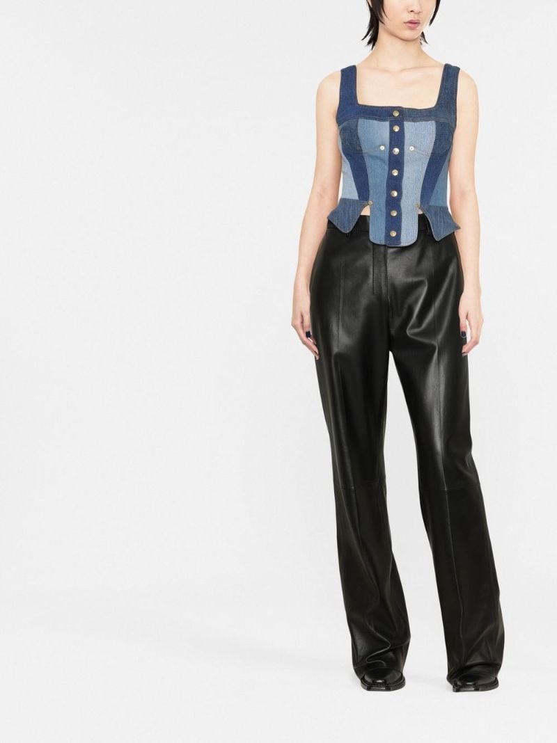 Blue Regenerated Denim Bustier Top