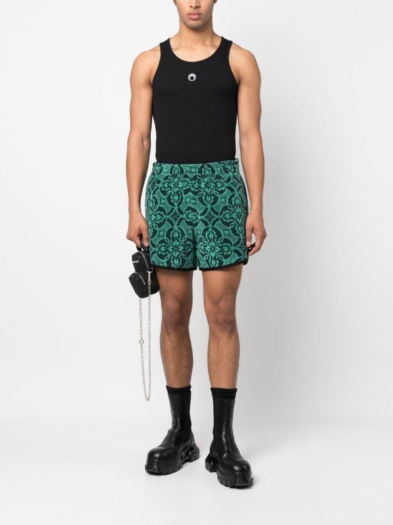 Black Logo Embroidered Vest Top