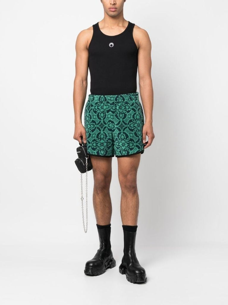 Black Logo Embroidered Vest Top