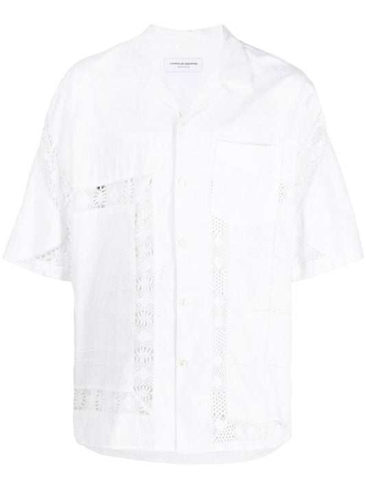 White Regenerated Cotton Bowling Shirt