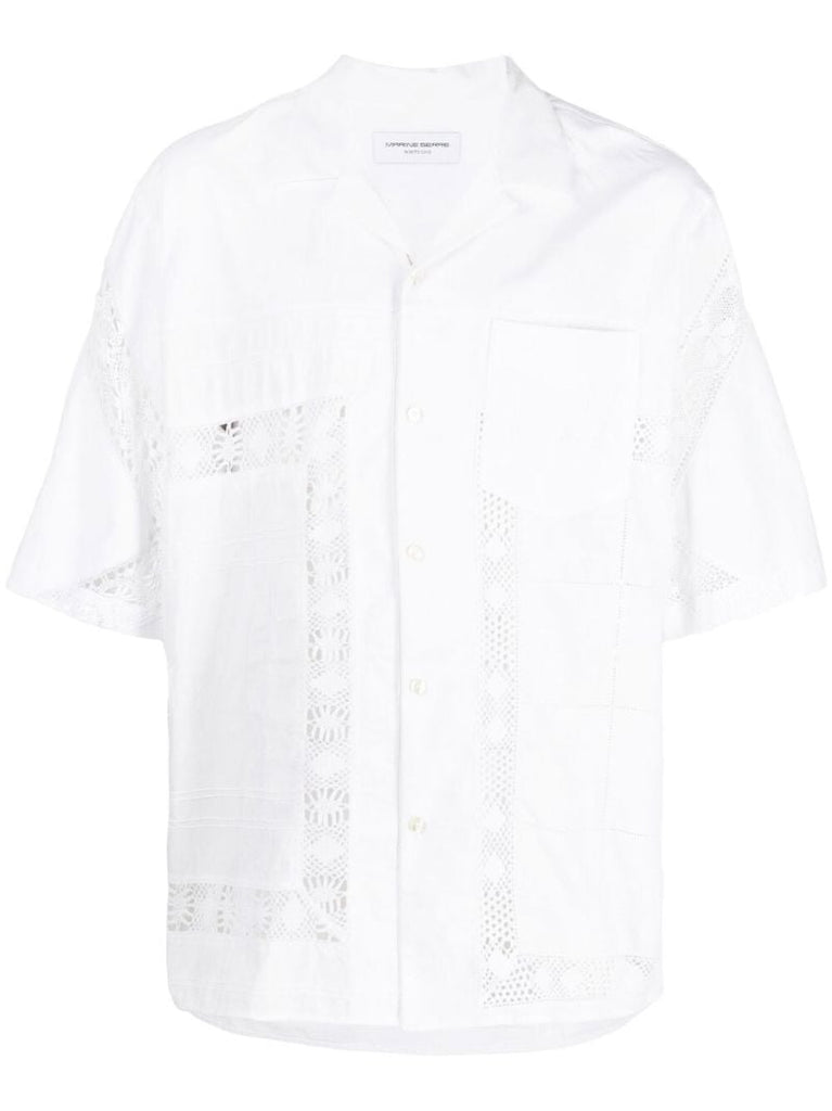 White Regenerated Cotton Bowling Shirt