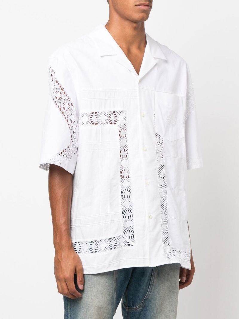 White Regenerated Cotton Bowling Shirt