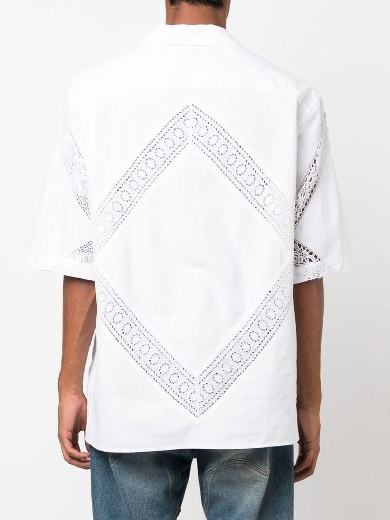 White Regenerated Cotton Bowling Shirt