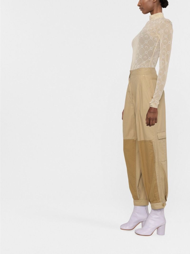 Neutral Second Skin Flocked Mesh Moonogram Top
