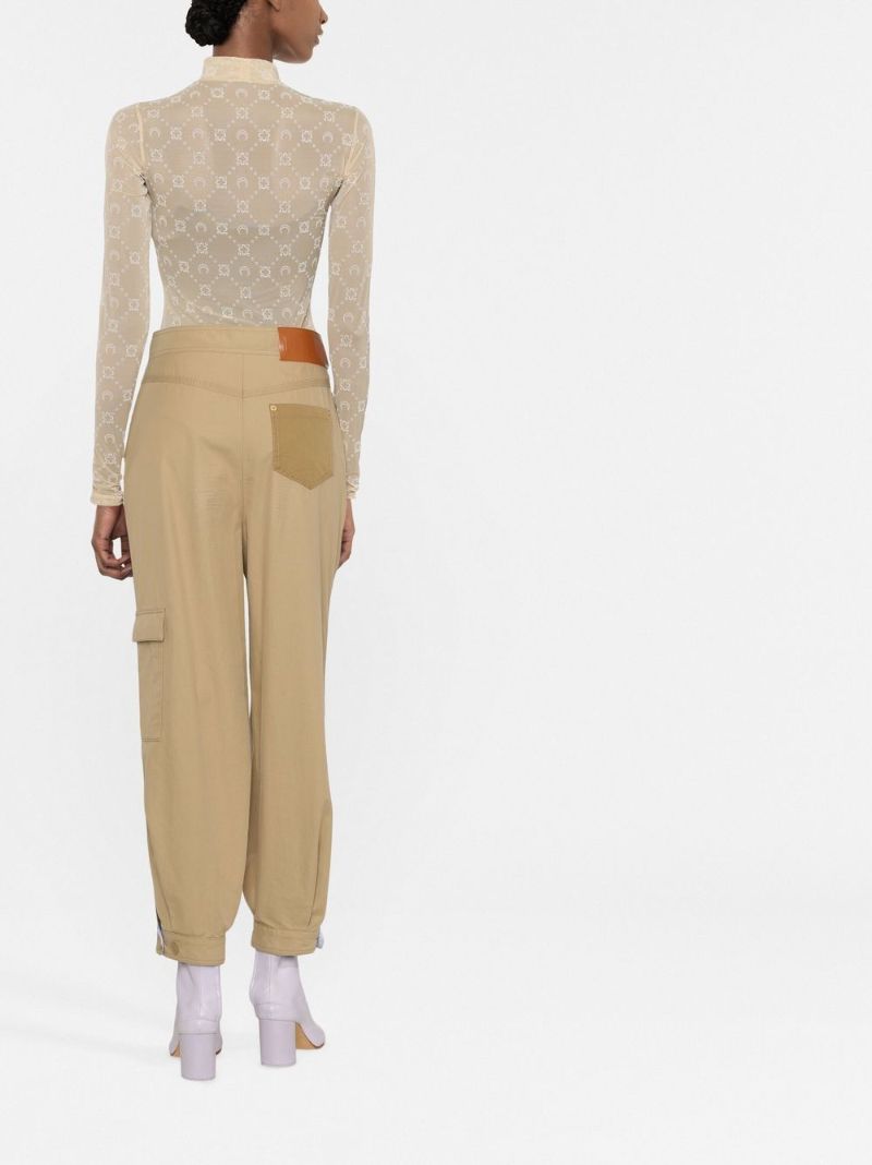 Neutral Second Skin Flocked Mesh Moonogram Top