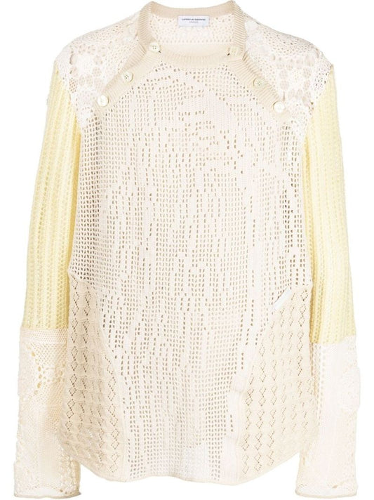 Neutral Crochet Panelled Jumper