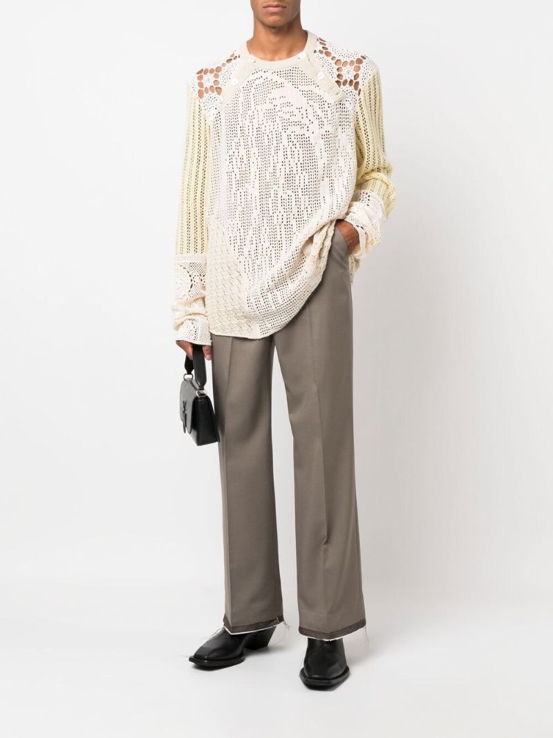 Neutral Crochet Panelled Jumper