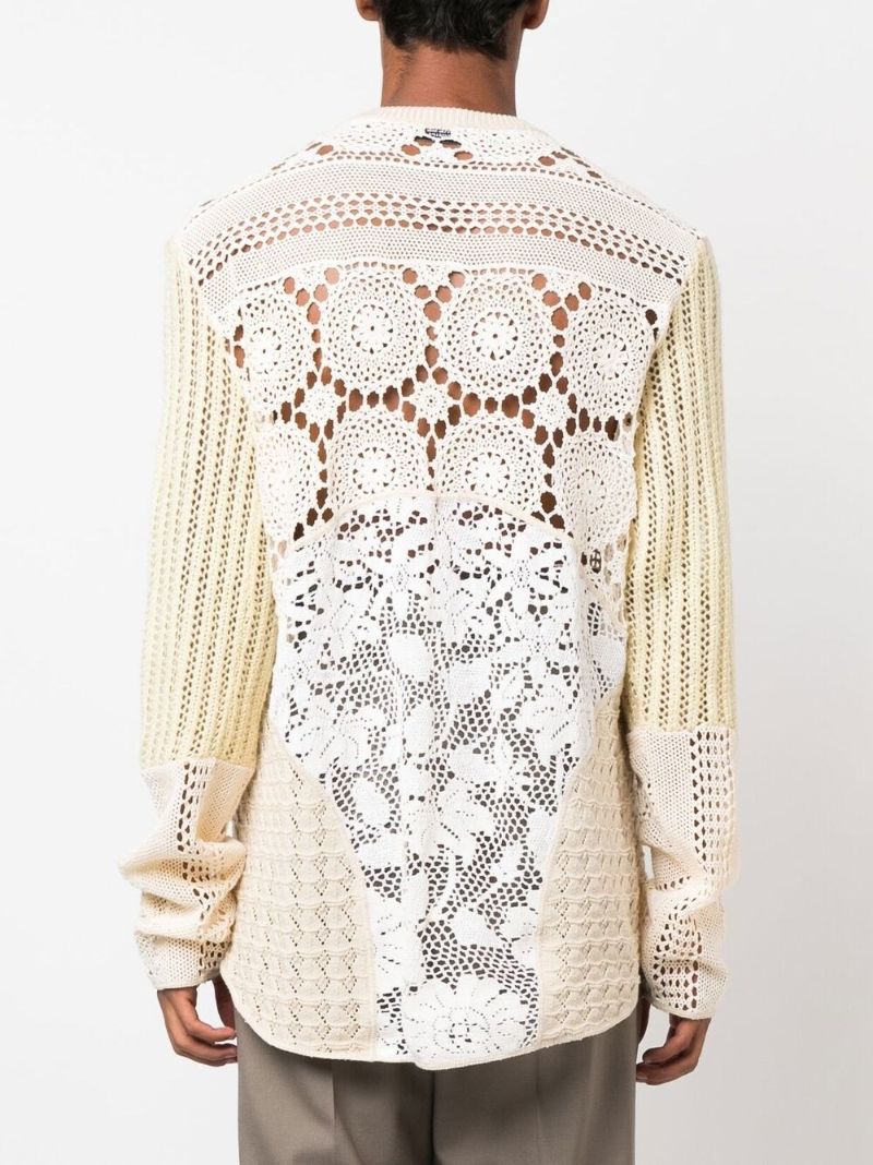Neutral Crochet Panelled Jumper