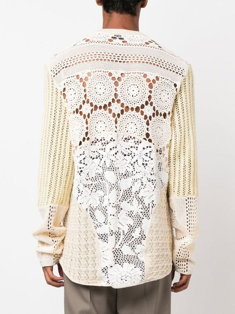 Neutral Crochet Panelled Jumper
