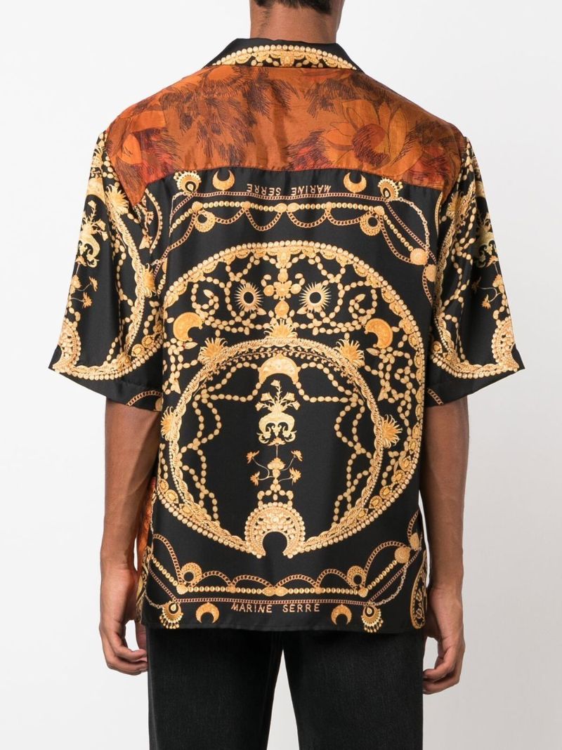 Black Regenerated Silk Ornament Jewellery Shirt