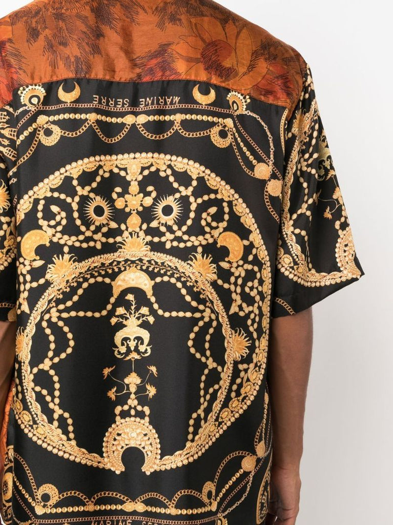 Black Regenerated Silk Ornament Jewellery Shirt