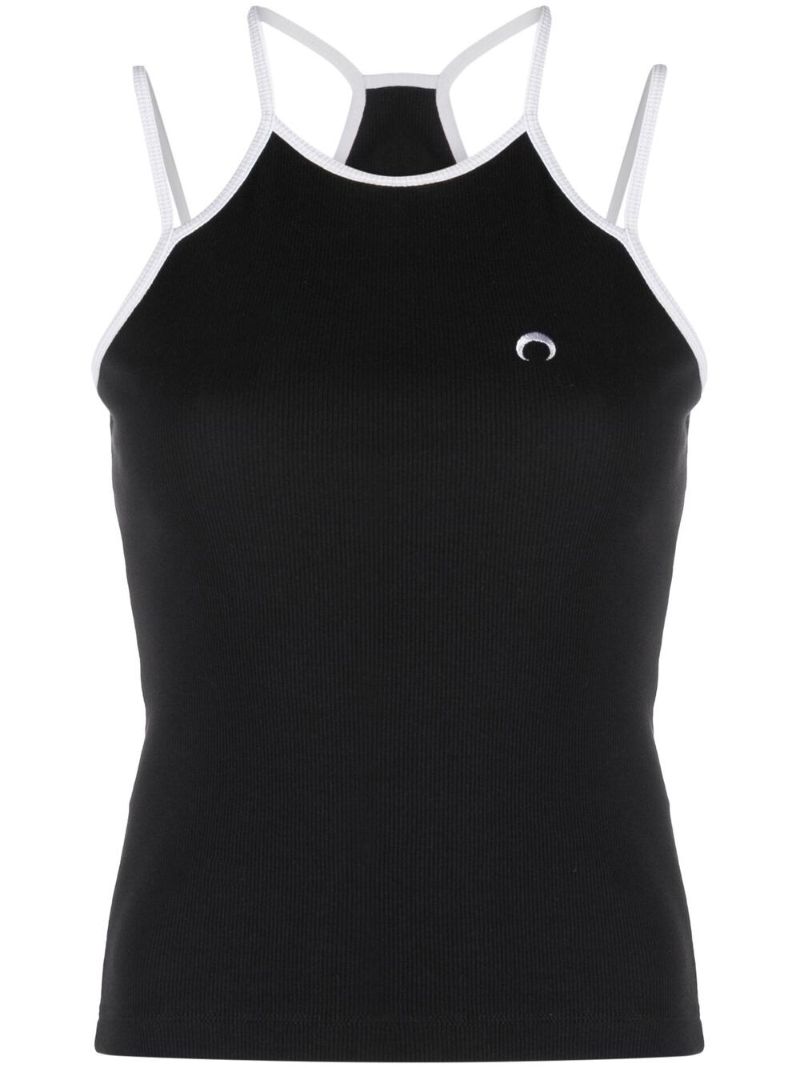 Black Moon Embroidered Sleeveless Top