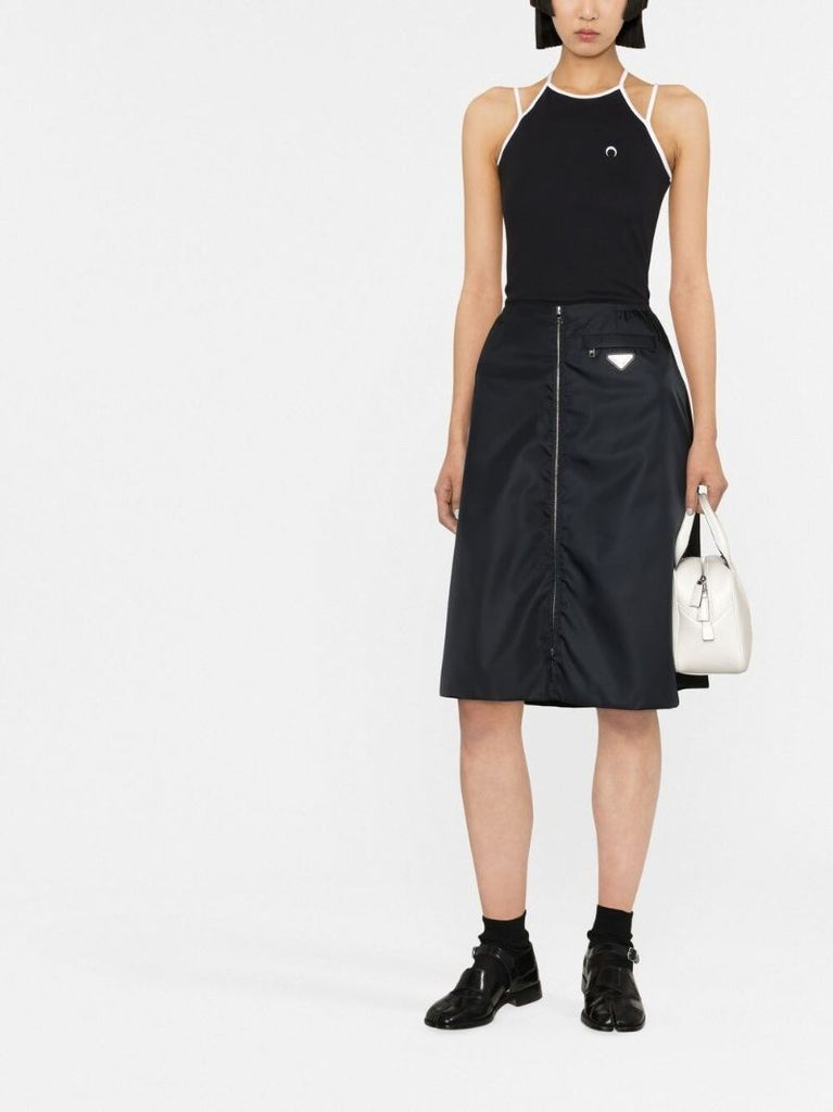 Black Moon Embroidered Sleeveless Top