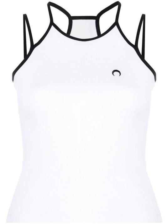 White Halterneck Tank Top