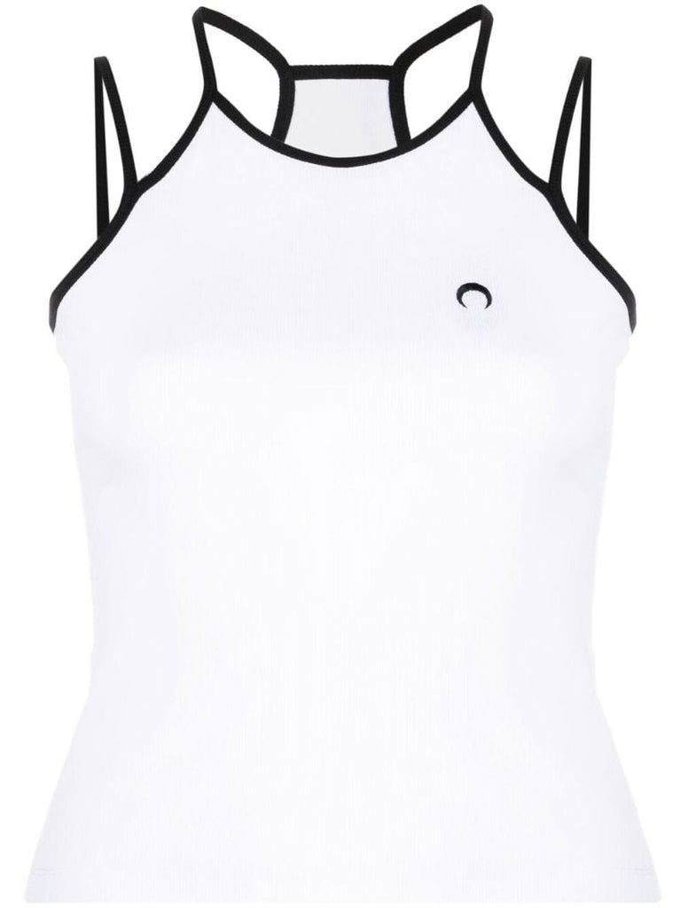 White Halterneck Tank Top