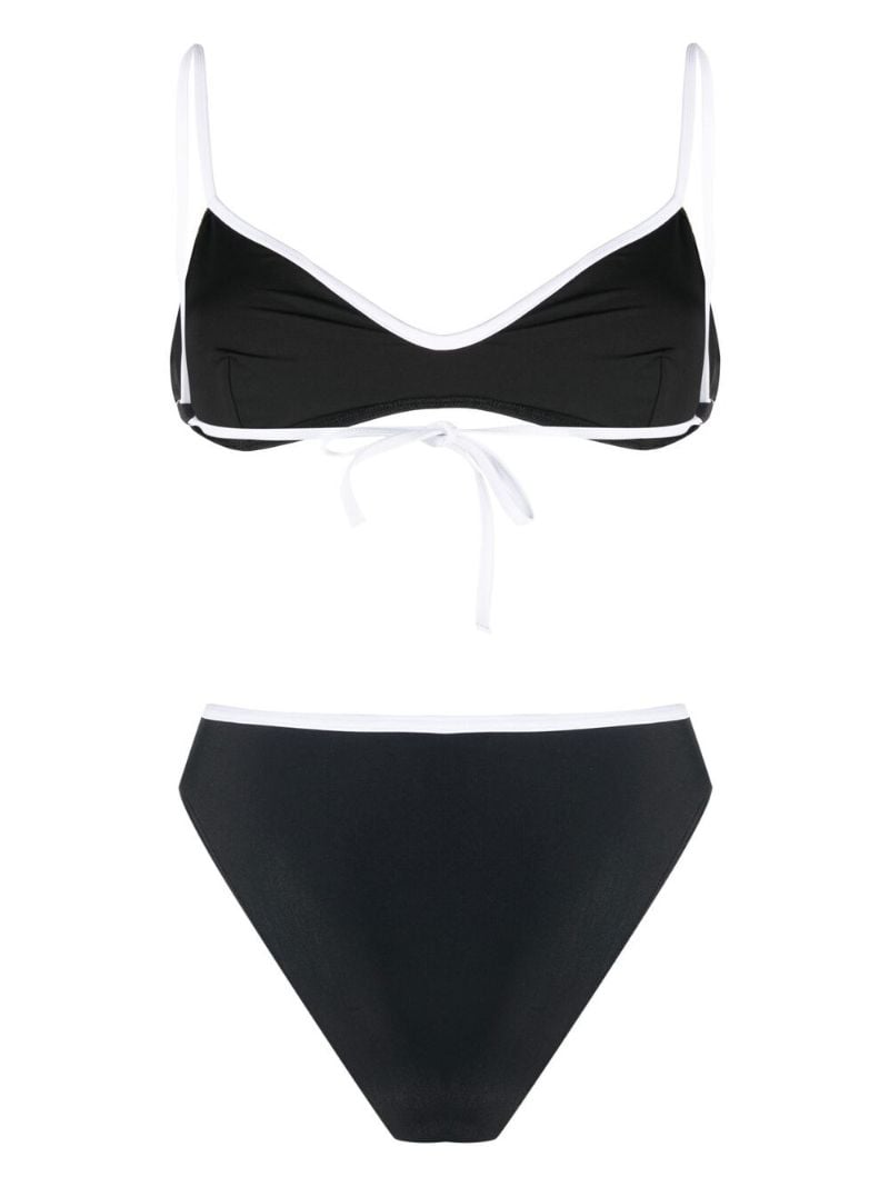 Black Crescent Moon Print Bikini