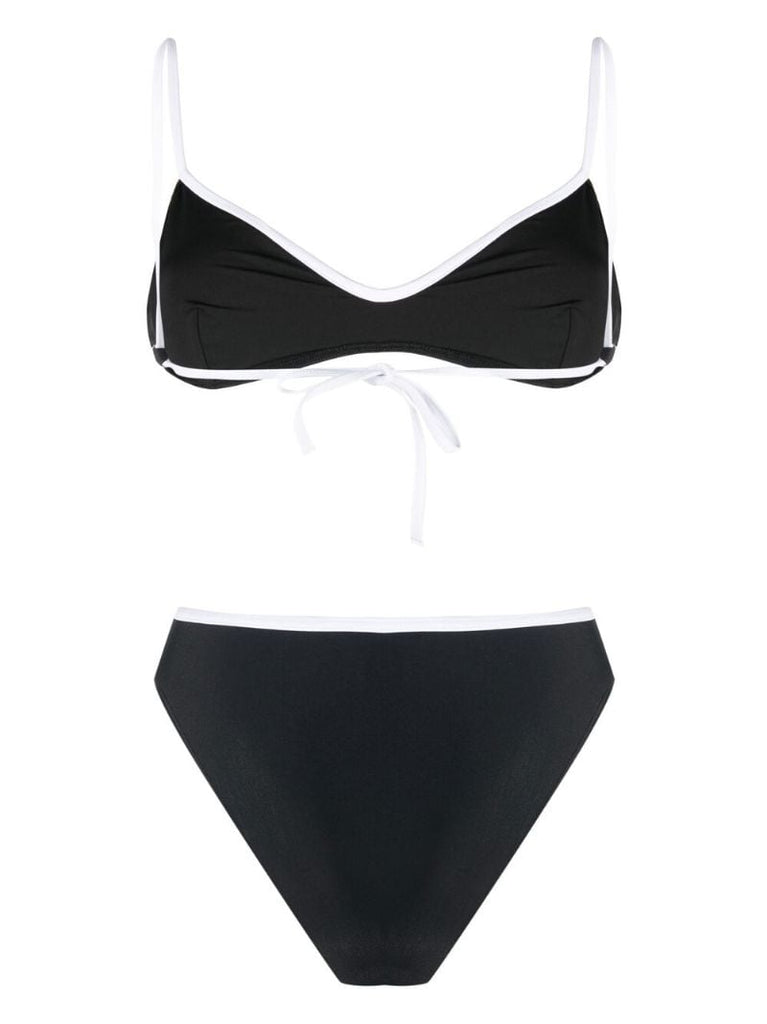 Black Crescent Moon Print Bikini
